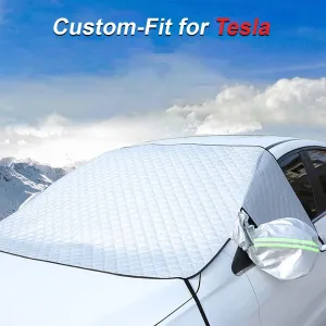Windshield Cover for Ice and Snow, Custom fit for car, Magnetic Windshield Cover, Water, Heat & Sag-Proof Car Windshield Snow Cover, Mirror Protector Windproof Sunshade Cover