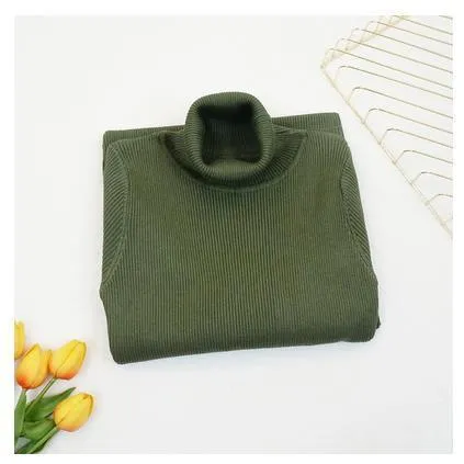 Winter Knitted Turtleneck Sweater Dress