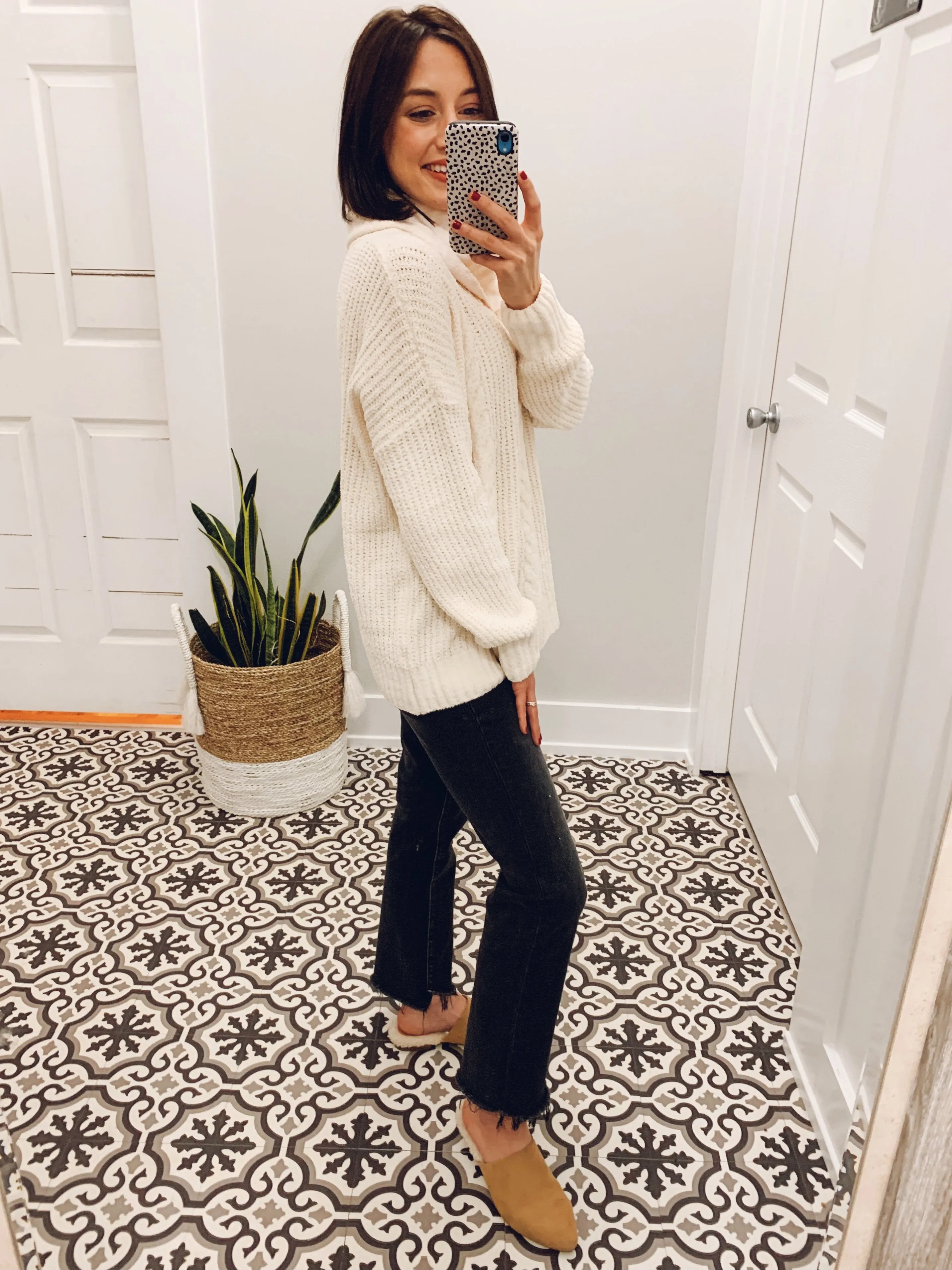 Winter White Cable Knit Sweater