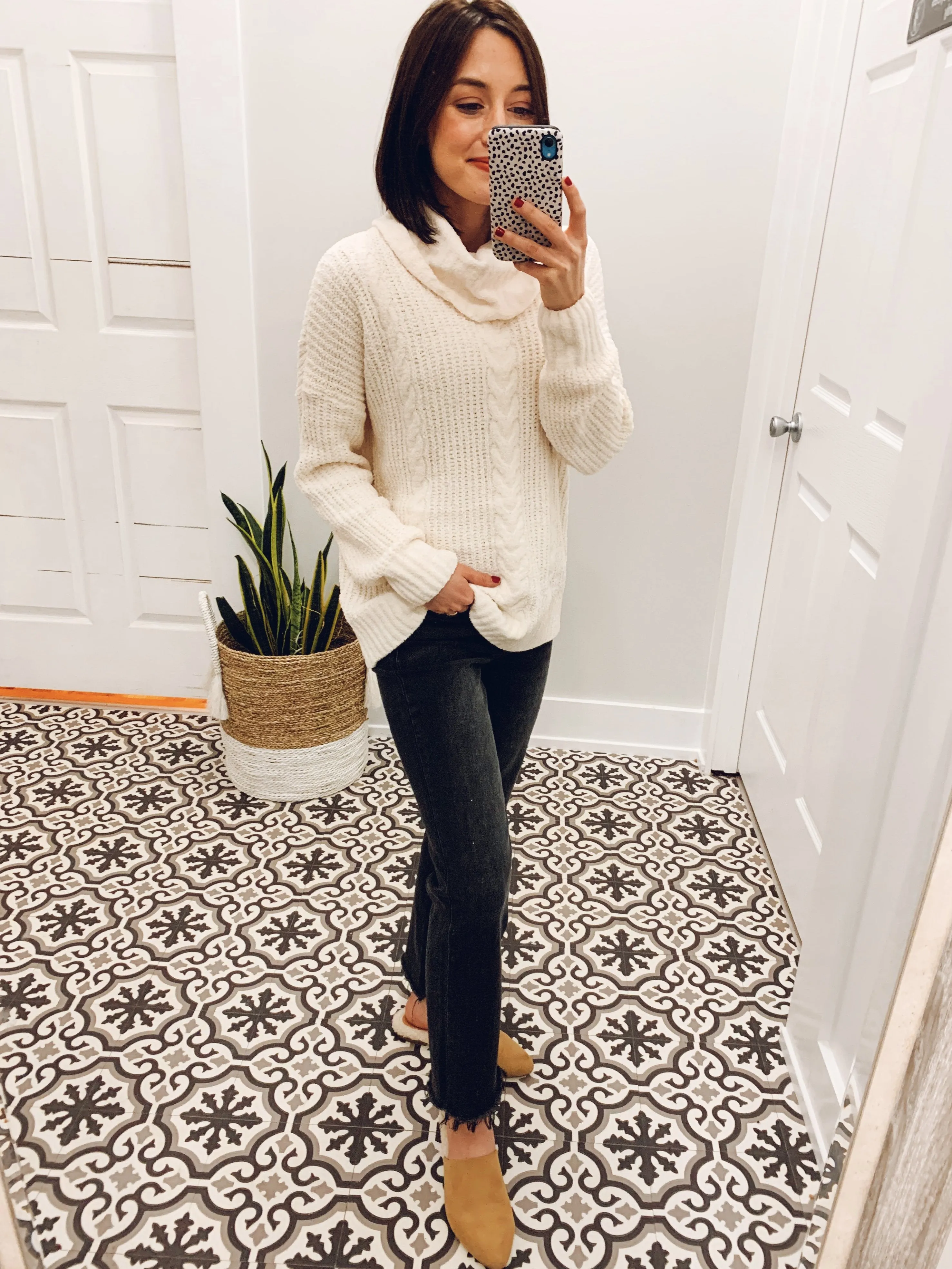 Winter White Cable Knit Sweater