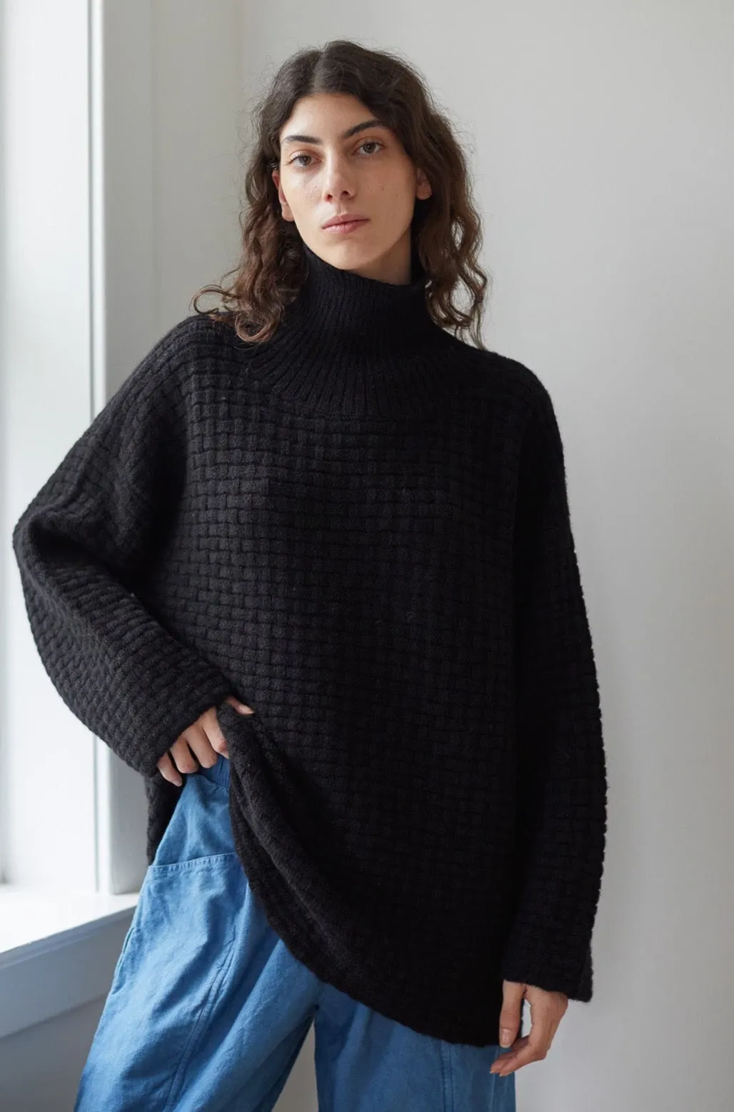 Wol Hide Lattice turtleneck in Onyx