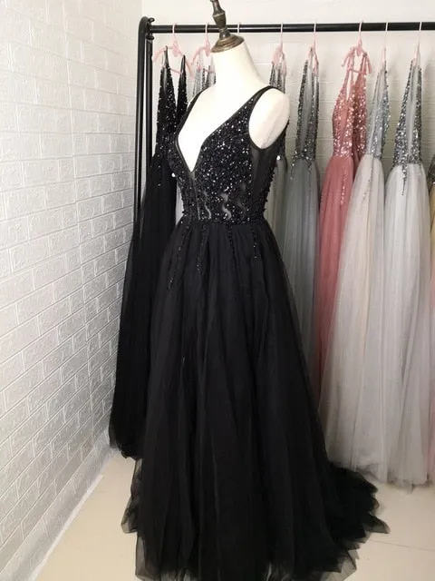 Women Beading Prom Dresses Long 2020
