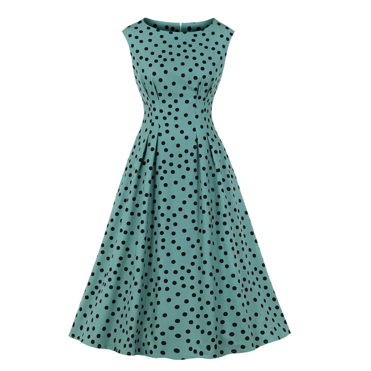 Women Summer Dot Print Retro Dresses