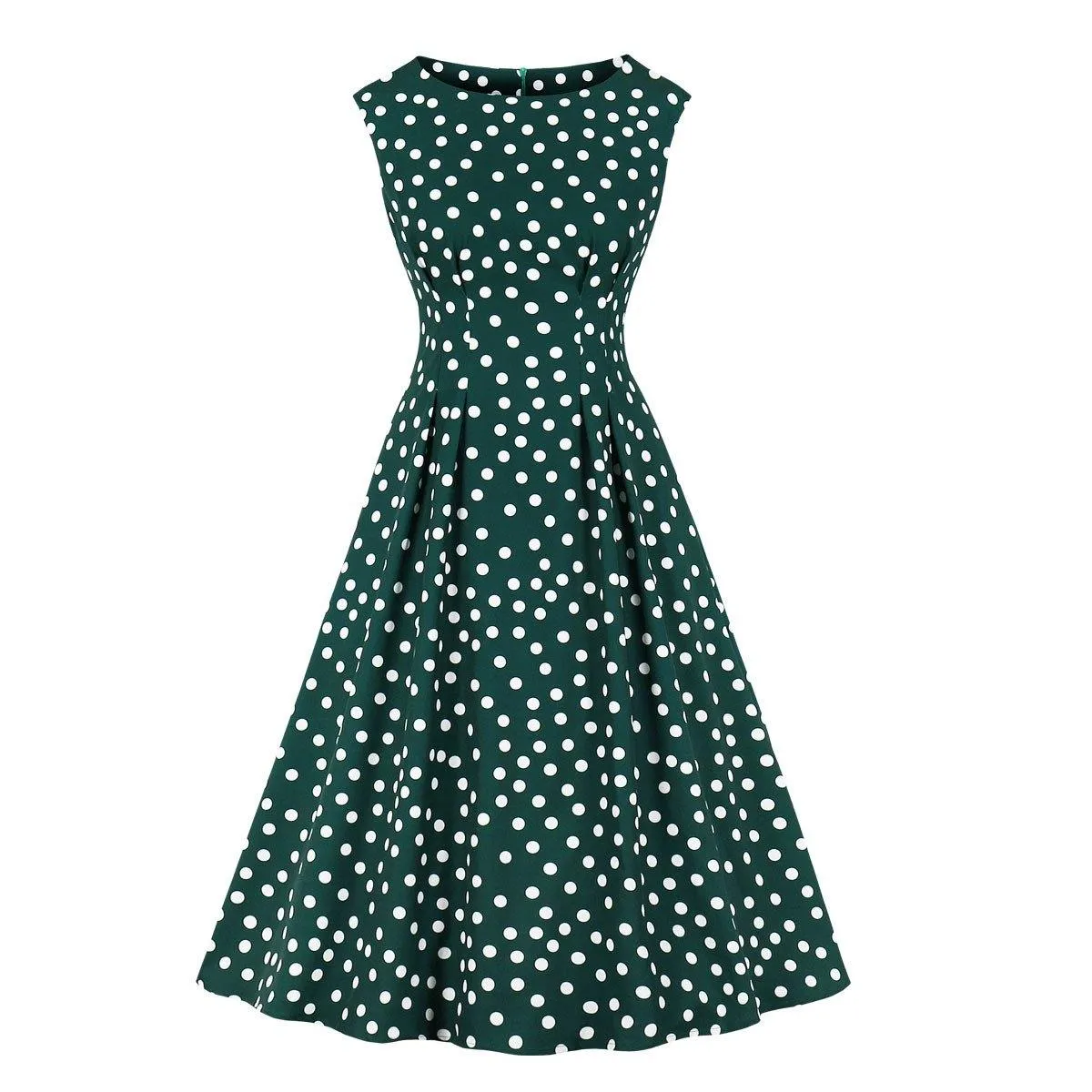 Women Summer Dot Print Retro Dresses