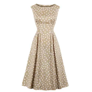 Women Summer Dot Print Retro Dresses