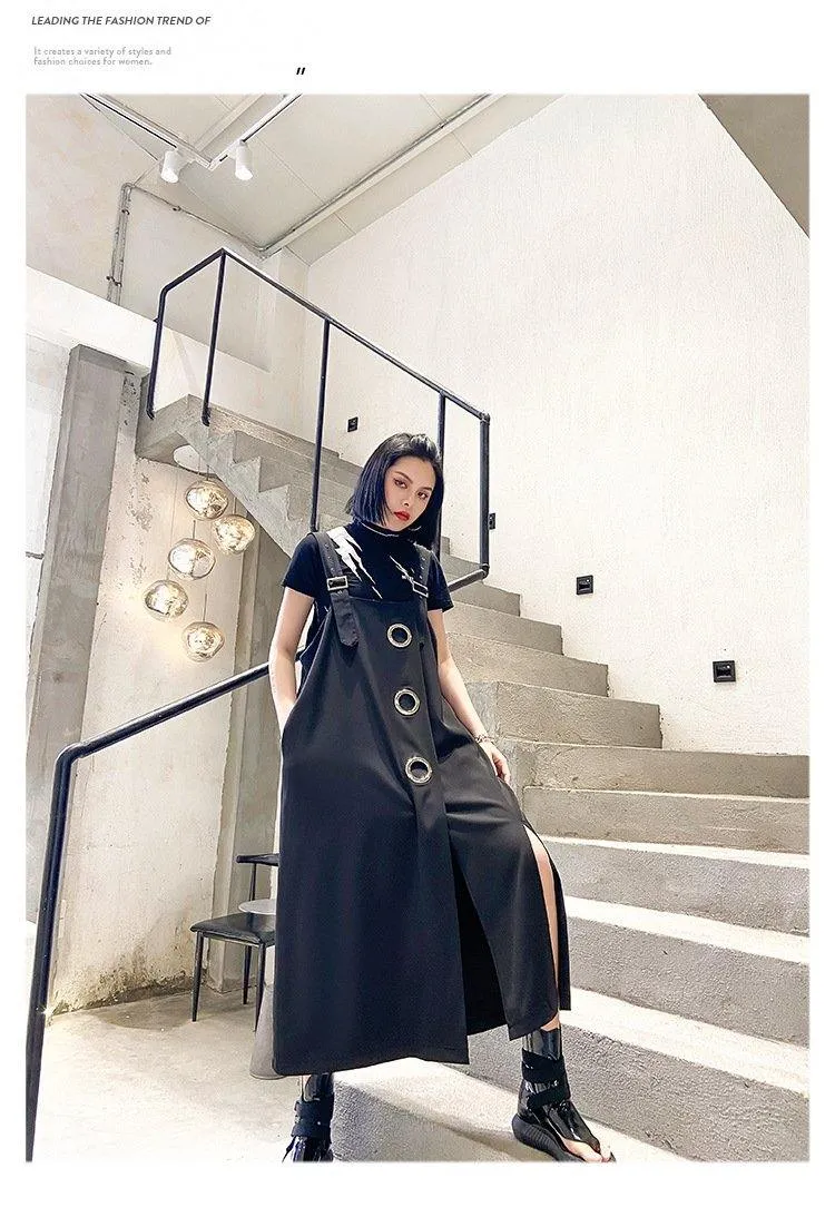 Women Summer Plus Sizes Loose Suspenders Skirt