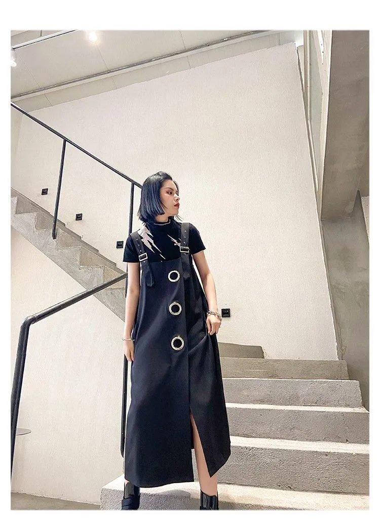 Women Summer Plus Sizes Loose Suspenders Skirt