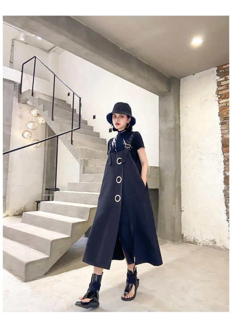 Women Summer Plus Sizes Loose Suspenders Skirt