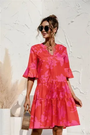 Women's Summer Flowy Animal Print Dress | Midi