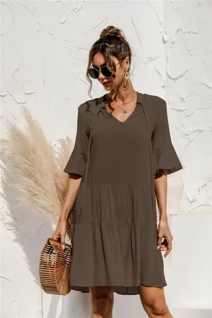 Women's Summer Flowy Animal Print Dress | Midi