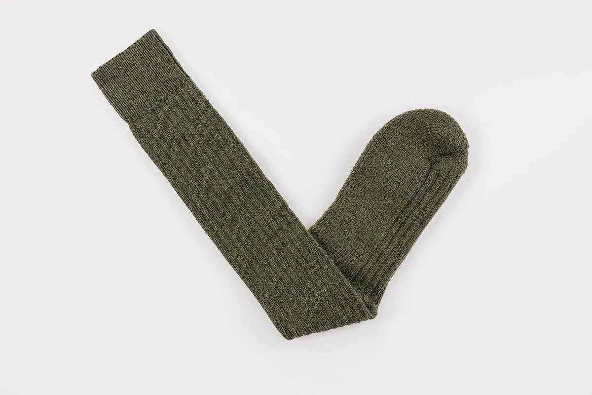 Wool Knee Highs - Moss