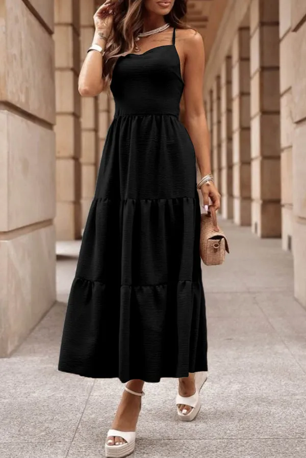 Ximena - Dress with multiple layers and crossed straps.