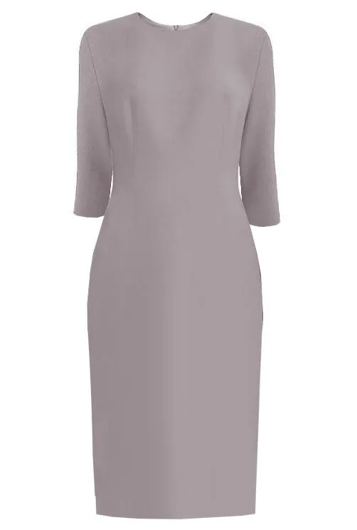 Zurich Tan Sheath Dress with 3/4 Sleeves