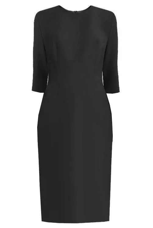 Zurich Tan Sheath Dress with 3/4 Sleeves